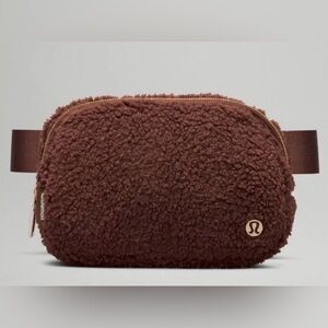 Brown Sherpa Lulu lemon belt bag